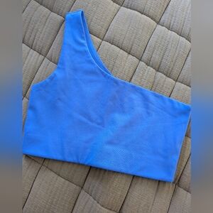 Girlfriend Collective Bianca One Shoulder Sports Bra - Size Medium